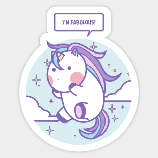 Cute Fabulous Unicorn Sticker